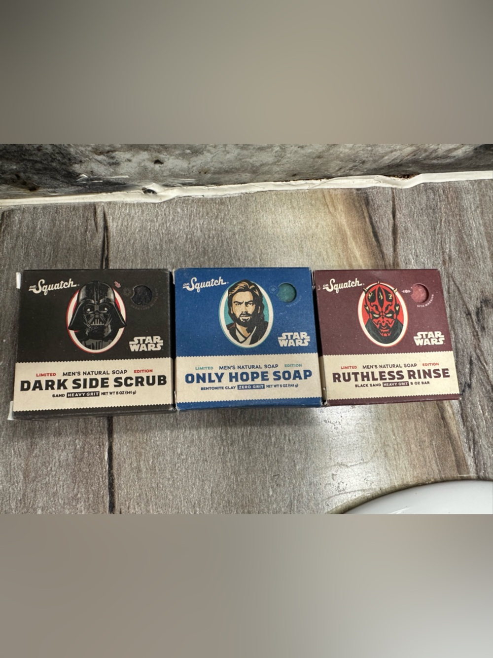 Star Wars Themed Dark Side Scrub, Only Hope & Ruthless Rinse Soaps